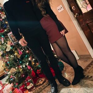 Aritzia Babaton Kinsley Mini Skirt in Spiced Burgundy size 2